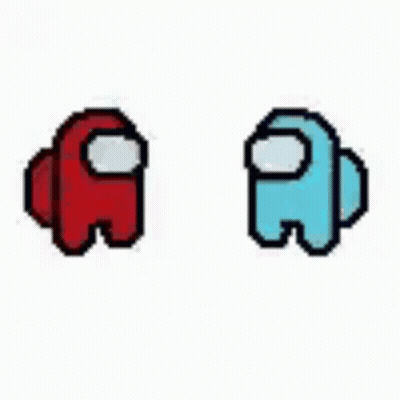 Red Among Us Character Laying Down Pixel Art GIF