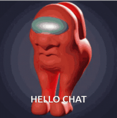 Red Among Us Character Saying Hello Chat GIF