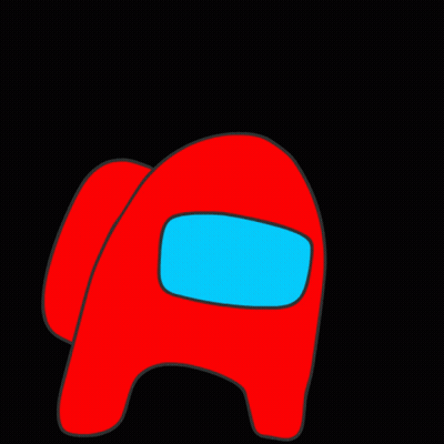 Red Among Us Character Walking GIF