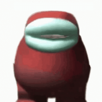 Red Among Us Character With White Face GIF