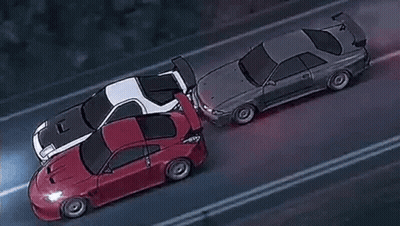 Red And Black Car Driving Down Highway GIF