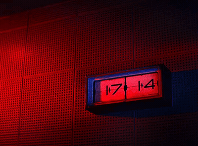 Red And Black Clock 17:10 GIF