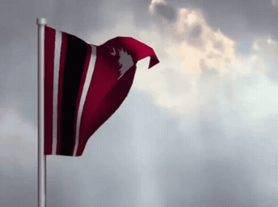 Red And Black Flag With White Star GIF