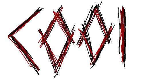 Red And Black Lines With X And M Sticker
