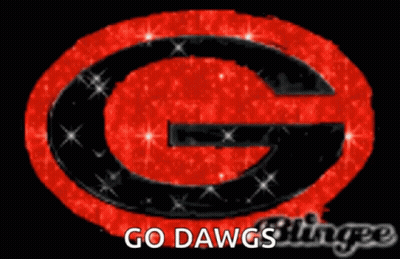 Red And Black Logo Saying Go Dawgs GIF