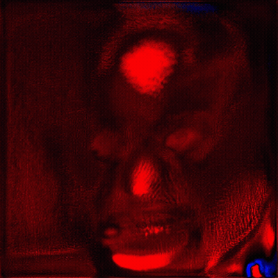 Red And Black Painting Of A Face GIF