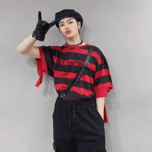 Red And Black Striped Shirt Nkvrnz GIF