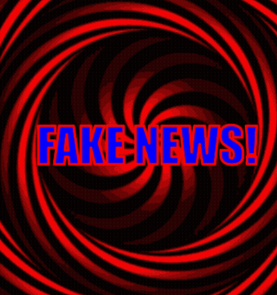 Red And Black Swirl Fake News In Blue GIF