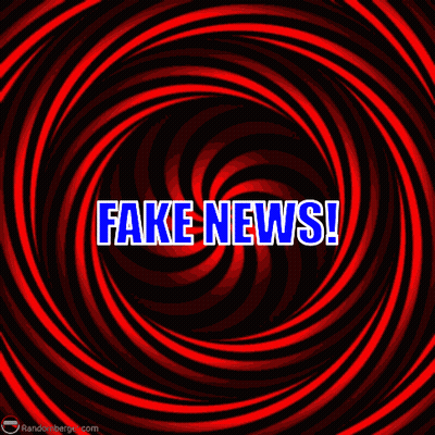 Red And Black Swirl With Fake News In Blue Letters GIF