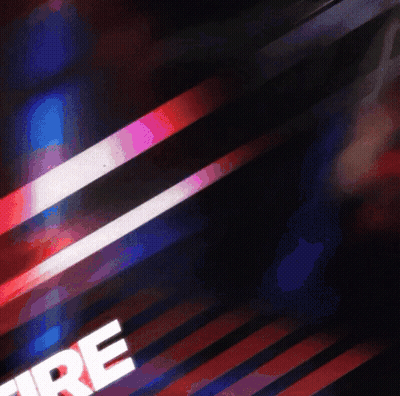 Red And Blue Background With Word Fire GIF