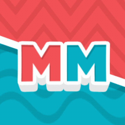 Red And Blue Background With Word Mm GIF
