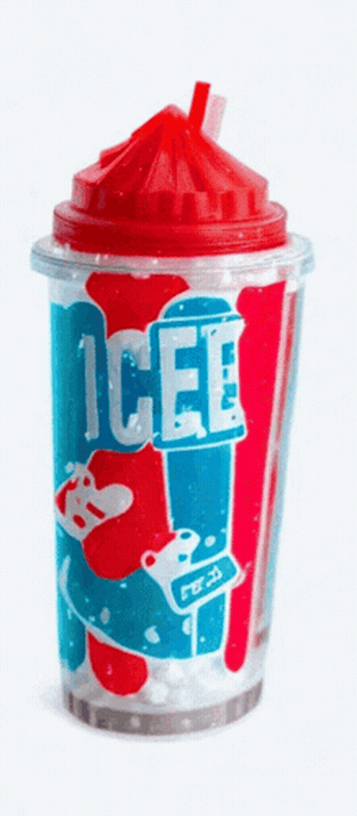 Red And Blue Cup Saying Icee GIF