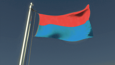 Red And Blue Flag Waving GIF