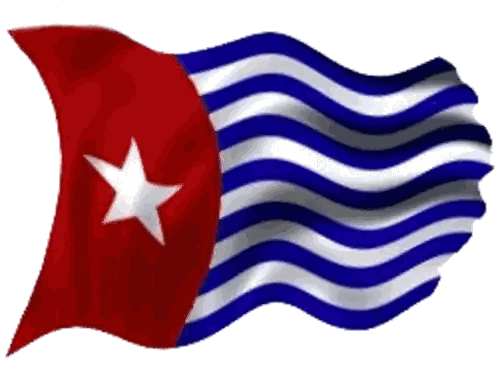 Red And Blue Flag With White Star Sticker