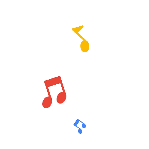 Red And Blue Music Notes Sticker