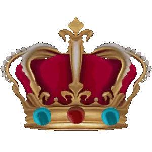 Red And Gold Crown With Blue Stones Sticker