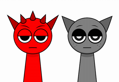 Red And Gray Cartoon Character With Horns GIF