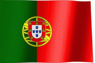 Red And Green Flag With White Shield And Letters BB GIF