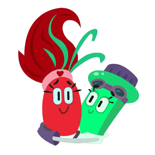 Red And Green Object With 00 Sticker