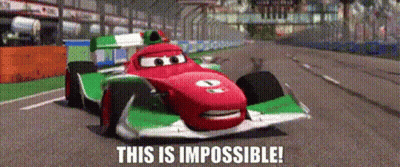 Red And Green Race Car Saying This Is Impossible GIF