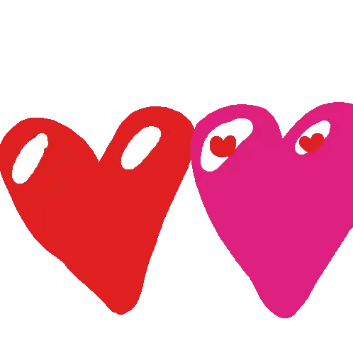 Red And Pink Hearts Sticker