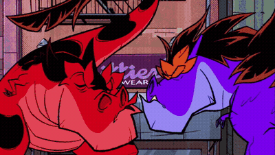 Red And Purple Dragon Next To Wien Sign GIF