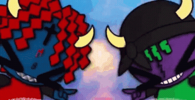 Red And Purple Monster With Horns GIF
