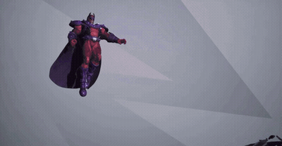 Red And Purple Superhero With Purple Lightning GIF