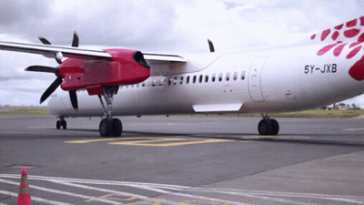 Red And White Airplane 5Y-Jxb GIF