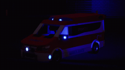 Red And White Ambulance With EYS0211 GIF