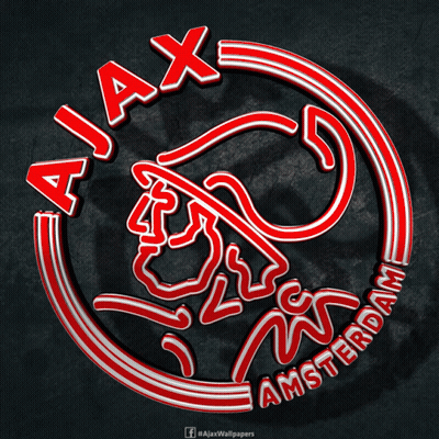 Red And White Amsterdam Logo On Black Background GIF