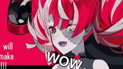 Red And White Anime Girl Saying Wow GIF