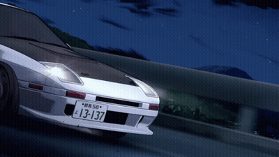 Red And White Car With License Plate 13-137 GIF