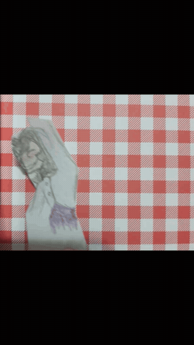 Red And White Checkered Table Cloth Blurred GIF