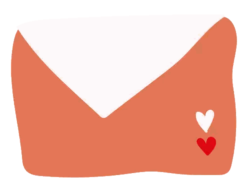 Red And White Envelope With Two Red Hearts Sticker
