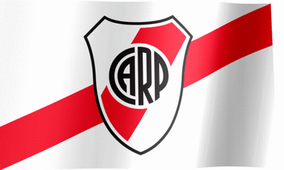Bandera roja y blanca con escudo que dice ARP GIF