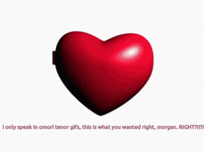 Red And White Heart With Boy Saying I Only Speak In Omori Tenor Gifts GIF