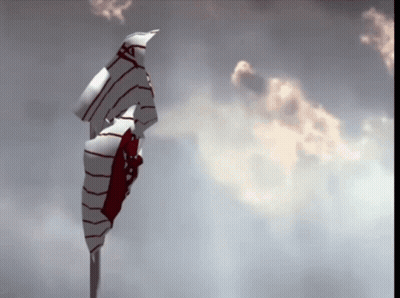 Red And White Object In Sky GIF