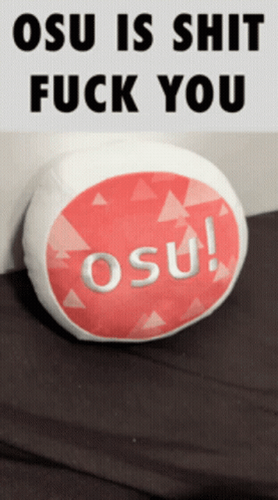 Red And White Pillow With Osu GIF