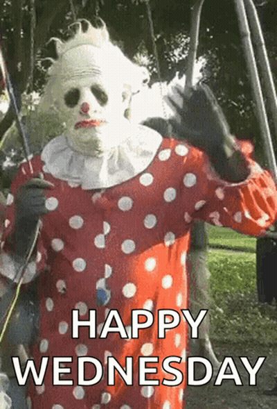 Red And White Polka Dot Clown Happy Wednesday GIF