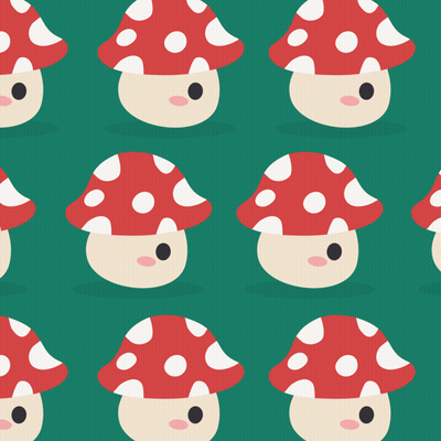 Red And White Polka Dot Mushrooms GIF
