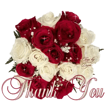 Red And White Roses Bouquet Thank You Sticker