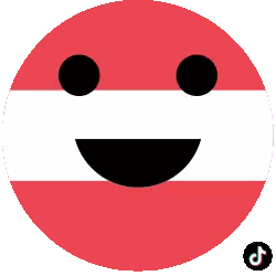Red And White Smiley Face With Black Eye Sticker