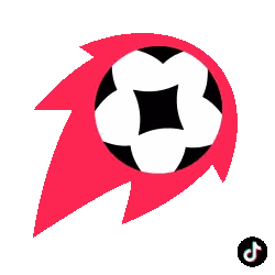 Red And White Soccer Ball With Black Square Sticker