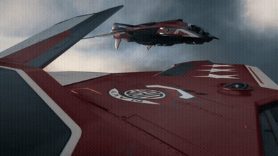 Red And White Spaceship Saying Raven GIF