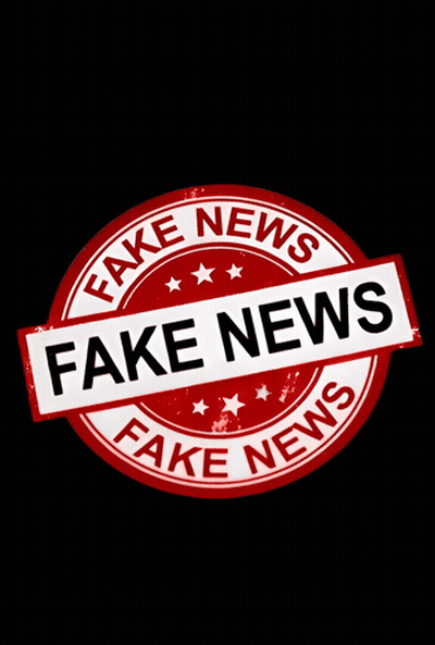 Red And White Stamp Saying Fake News GIF