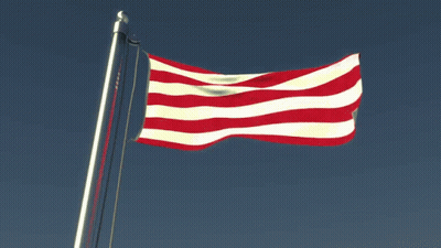 Red And White Striped Flag Flying GIF