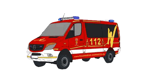 Red And White Van With 112 Sticker