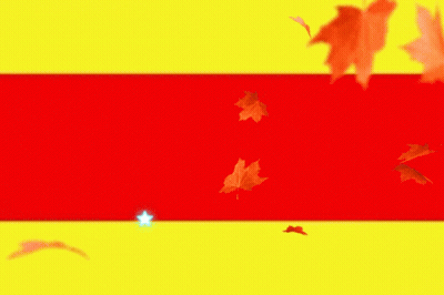 Red And Yellow Background With Leaves And Star GIF