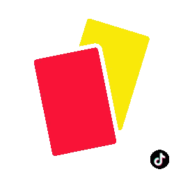Red And Yellow Cards With TikTok Logo Sticker